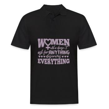 Starke Frauen verdienen alles Weltfrauentag - Männer Poloshirt - Schwarz - Vorne - Kai (181cm)