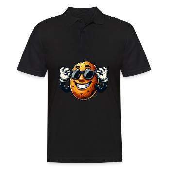 Drôle de pomme de terre avec des lunettes de soleil style bande dessinée - Polo Homme - noir - Devant - Kai (181cm)