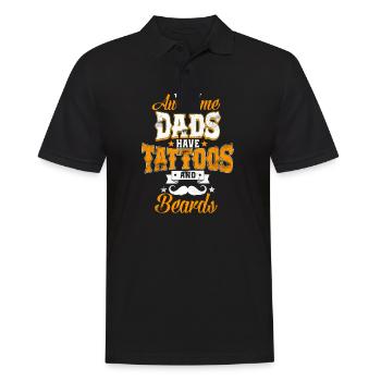 Awesome Dads have Tattoos and Beards -Vater Bart - Männer Poloshirt - Schwarz - Vorne - Kai (181cm)