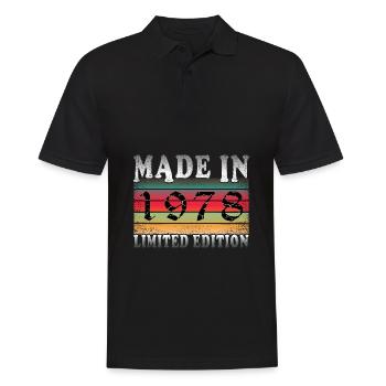 1978 Vintage Anniversaire Année de naissance 1978 Cadeau - Polo Homme - noir - Devant - Kai (181cm)