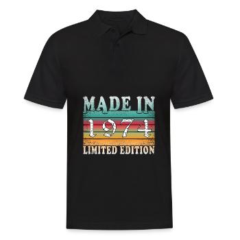 Construit en 1974 cadeau d’anniversaire Vintage - Polo Homme - noir - Devant - Kai (181cm)