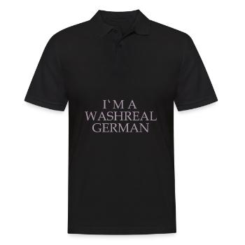 Witzige Denglisch Sprüche Waschechter Deutscher - Männer Poloshirt - Schwarz - Vorne - Kai (181cm)