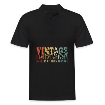 55. Geburtstag Jahrgang 1968 Vintage 1968 - Männer Poloshirt - Schwarz - Vorne - Kai (181cm)