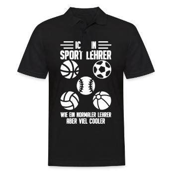 Sportlehrer Sport Lehrer Sportunterricht - Männer Poloshirt - Schwarz - Vorne - Kai (181cm)