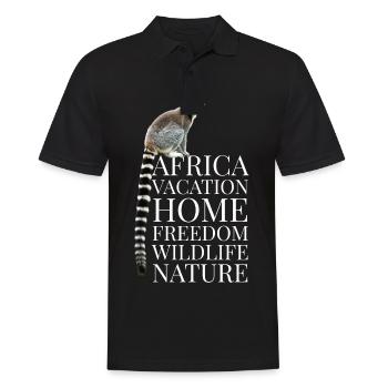 Afrika Lemur Affe Geschenk Kinder - Männer Poloshirt - Schwarz - Vorne - Kai (181cm)