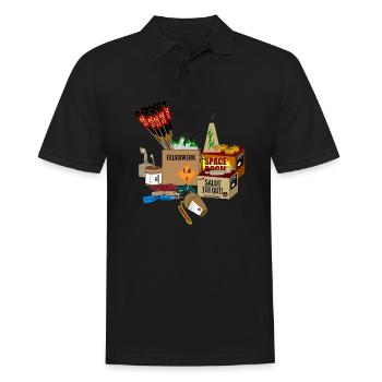 Feuerwerk für Silvester - Männer Poloshirt - Schwarz - Vorne - Kai (181cm)