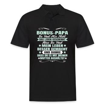 Stiefpapa Bonus Papa Vatertag Stiefvater Männertag - Männer Poloshirt - Schwarz - Vorne - Kai (181cm)