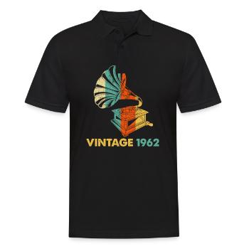 Vintage Gramophone 60th birthday 1962 60 years old - Men's Polo Shirt - black - Front - Kai (181cm)