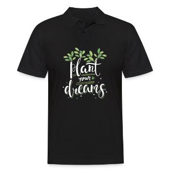 Plant your dreams Plants Flowers Nature Garden - Men's Polo Shirt - black - Front - Kai (181cm)