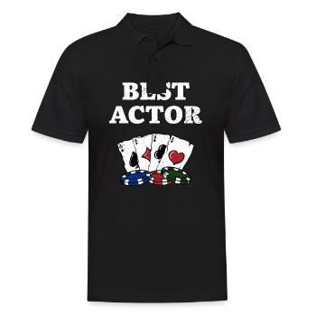 Meilleur acteur Drôle Poker Humour Joueur de Poker Joueur de Poker - Polo Homme - noir - Devant - Kai (181cm)