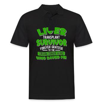 Lebertransplantation Organspender Design - Männer Poloshirt - Schwarz - Vorne - Kai (181cm)