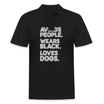Introvertiert Schüchtern Antisozial Hund Hunde - Männer Poloshirt - Schwarz - Vorne - Kai (181cm)