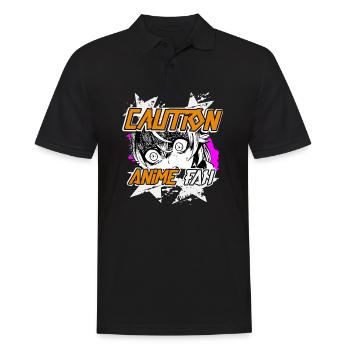 Japanese Anime Manga Girl Streetwear - Men's Polo Shirt - black - Front - Kai (181cm)