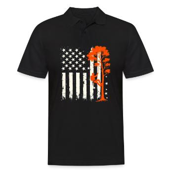 Baumpfleger Flagge - Wald Holzfäller Geschenk - Männer Poloshirt - Schwarz - Vorne - Kai (181cm)