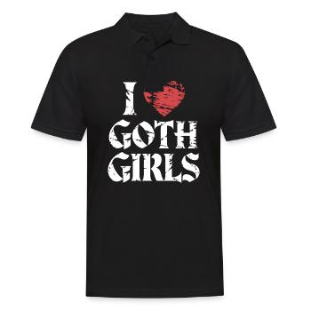 Love Goth Girls! Gothic Aesthetic Goth Mommy - Männer Poloshirt - Schwarz - Vorne - Kai (181cm)