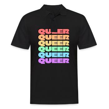Queer gay pride 6 rainbow colors - Men's Polo Shirt - black - Front - Kai (181cm)