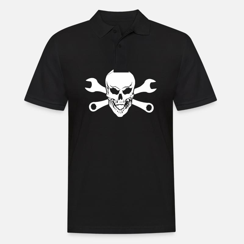 Crâne de mécanicien - Polo Homme - noir