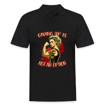 Giving up is not an option strong woman - Men's Polo Shirt - black - Front - Kai (181cm)