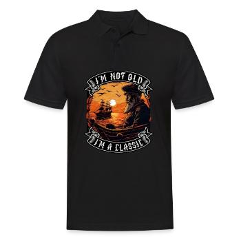 Je ne suis pas vieux Je suis un amoureux des bateaux classiques - Polo Homme - noir - Devant - Kai (181cm)