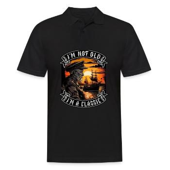 I m not old I m a classic Bootsliebhaber - Männer Poloshirt - Schwarz - Vorne - Kai (181cm)