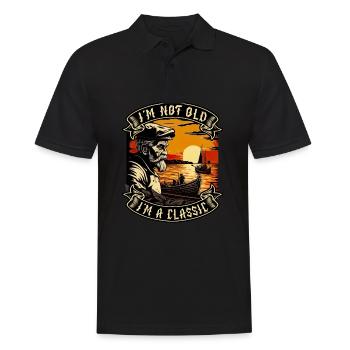 I m not old I m a classic Bootsliebhaber - Männer Poloshirt - Schwarz - Vorne - Kai (181cm)