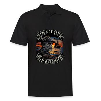Je ne suis pas vieux Je suis un amoureux des bateaux classiques - Polo Homme - noir - Devant - Kai (181cm)