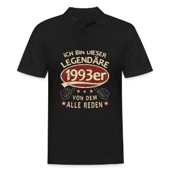 30. Geburtstag 1993 30 er Geburtstag - Männer Poloshirt - Schwarz - Vorne - Kai (181cm)