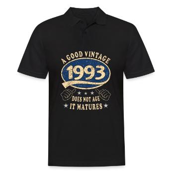 30ème anniversaire 1993 30s Bon millésime - Polo Homme - noir - Devant - Kai (181cm)