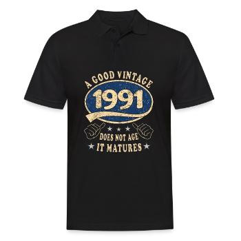 32nd Birthday 1991 32 Good vintage - Men's Polo Shirt - black - Front - Kai (181cm)