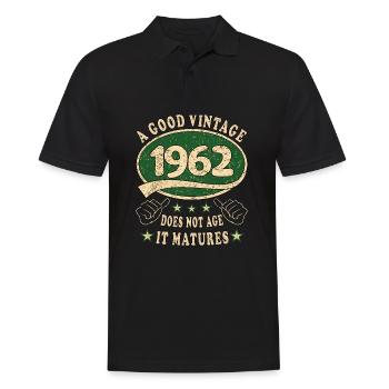 61ème anniversaire 1962 '61 Bon Millésime - Polo Homme - noir - Devant - Kai (181cm)