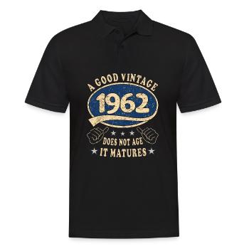 61ème anniversaire 1962 '61 Bon Millésime - Polo Homme - noir - Devant - Kai (181cm)