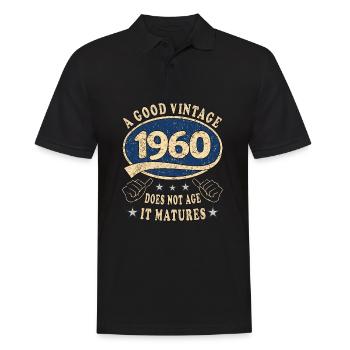 63. Geburtstag 1960 63er Guter Jahrgang - Männer Poloshirt - Schwarz - Vorne - Kai (181cm)