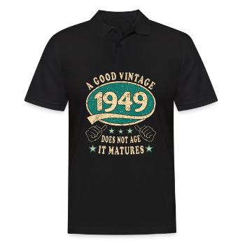 74th Birthday 1949 '74 Good vintage - Men's Polo Shirt - black - Front - Kai (181cm)