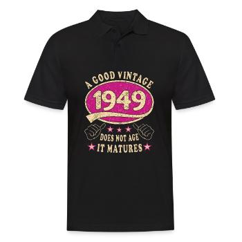74th Birthday 1949 '74 Good vintage - Men's Polo Shirt - black - Front - Kai (181cm)