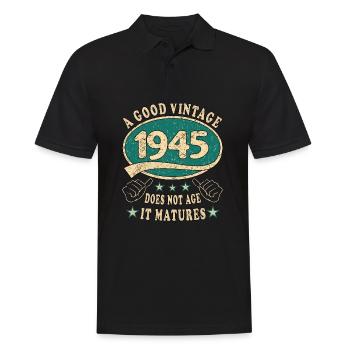78ème Anniversaire 1945 '78 Bon Millésime - Polo Homme - noir - Devant - Kai (181cm)