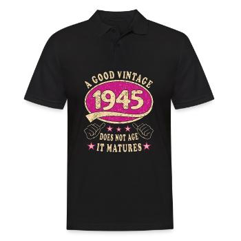 78ème Anniversaire 1945 '78 Bon Millésime - Polo Homme - noir - Devant - Kai (181cm)