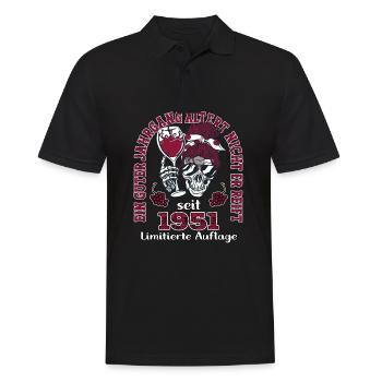 72. Geburtstag 1951 72er Guter Jahrgang - Männer Poloshirt - Schwarz - Vorne - Kai (181cm)