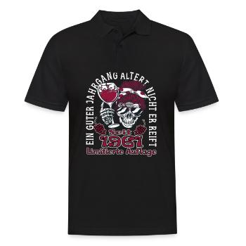 62. Geburtstag 1961 62er Guter Jahrgang - Männer Poloshirt - Schwarz - Vorne - Kai (181cm)