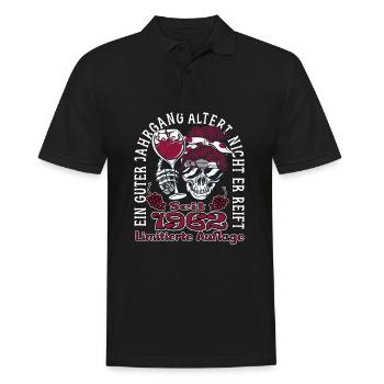 61. Geburtstag 1962 61er Guter Jahrgang - Männer Poloshirt - Schwarz - Vorne - Kai (181cm)