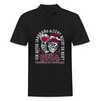 49. Geburtstag 1974 49er Guter Jahrgang - Männer Poloshirt - Schwarz - Vorne - Kai (181cm)