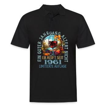 62. Geburtstag 1961 62er Guter Jahrgang - Männer Poloshirt - Schwarz - Vorne - Kai (181cm)