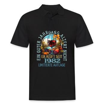 41. Geburtstag 1982 41er Guter Jahrgang - Männer Poloshirt - Schwarz - Vorne - Kai (181cm)