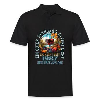 36. Geburtstag 1987 36er Guter Jahrgang - Männer Poloshirt - Schwarz - Vorne - Kai (181cm)