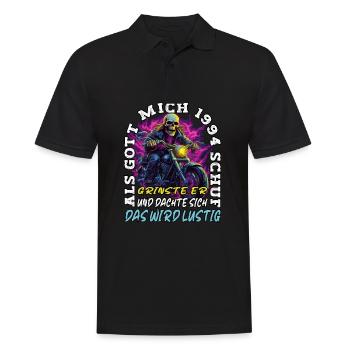 29. Geburtstag als Gott mich schuf Motorrad 1994 - Männer Poloshirt - Schwarz - Vorne - Kai (181cm)