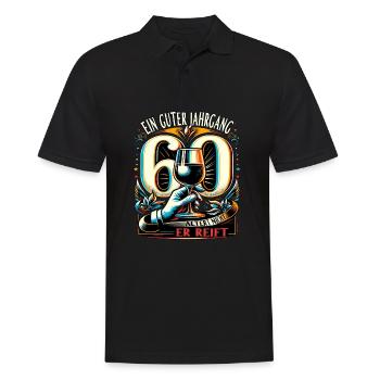 60. Geburtstag Mann Ein Guter Jahrgang - Männer Poloshirt - Schwarz - Vorne - Kai (181cm)