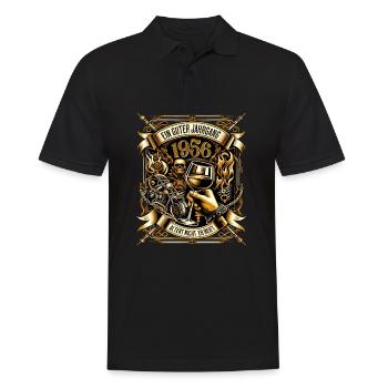 1956 Geburtstag Biker Ein Guter Jahrgang Altert - Männer Poloshirt - Schwarz - Vorne - Kai (181cm)