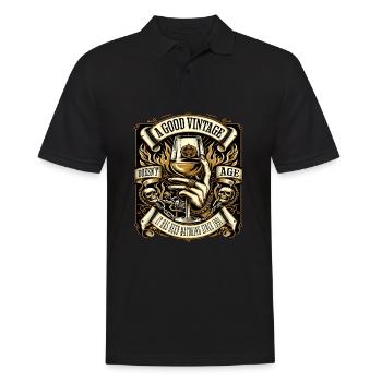 1991 anniversaire Biker A Good Vintage Ages - Polo Homme - noir - Devant - Kai (181cm)