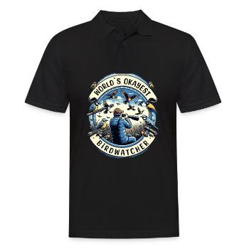 Weltbester Okayer Birdwatcher Vogelbeobachtung - Männer Poloshirt - Schwarz - Vorne - Kai (181cm)