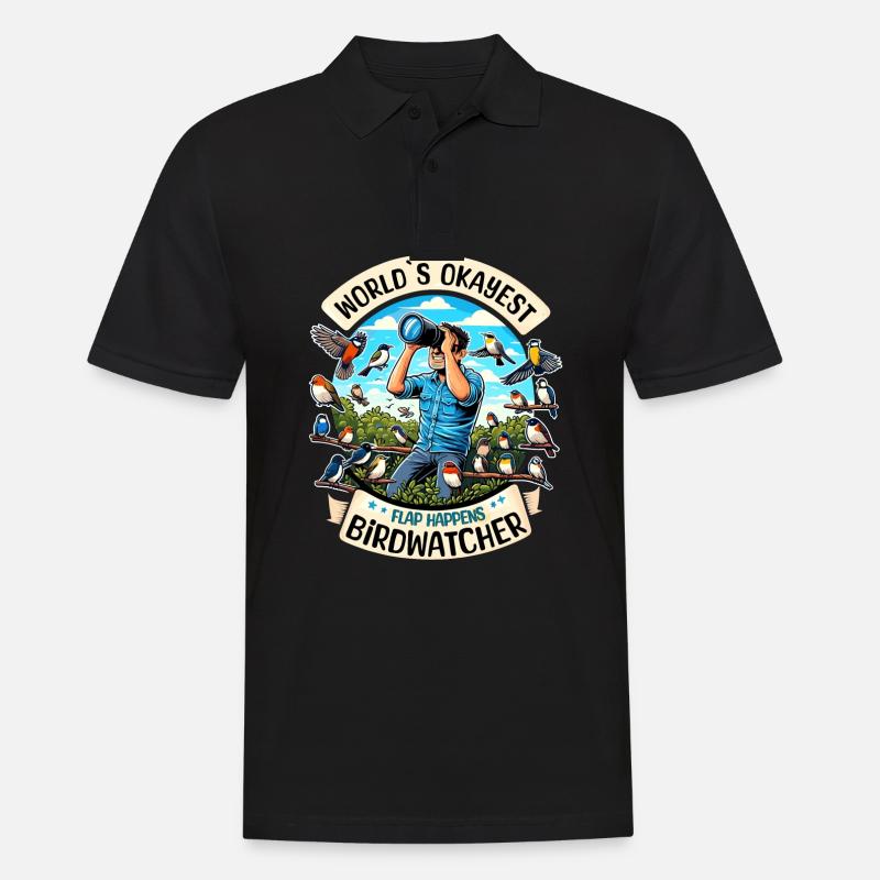 Weltbester Okayer Birdwatcher Vogelbeobachtung - Männer Poloshirt - Schwarz