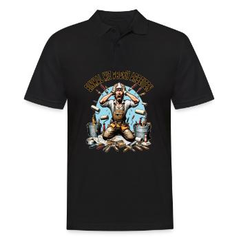 Einmal Mit Profis Arbeiten lustiger Maler-Meister - Männer Poloshirt - Schwarz - Vorne - Kai (181cm)